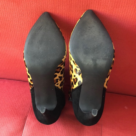 Leopard Zara Booties Faux Calf hair Suede Sz 40 - Picture 2 of 4